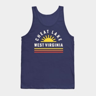 Cheat Lake West Virginia Camping Retro Vintage Sunshine Tank Top